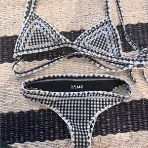 SAME Black and White Gingham Bikini Set